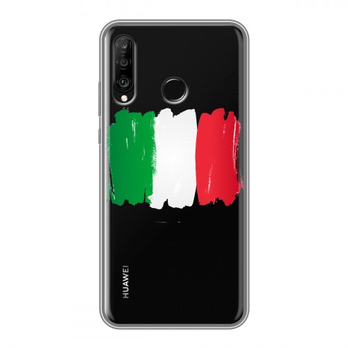 Полупрозрачный дизайнерский силиконовый чехол для Huawei P30 Lite Флаг Италии