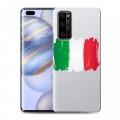 Полупрозрачный дизайнерский пластиковый чехол для Huawei Honor 30 Pro Флаг Италии
