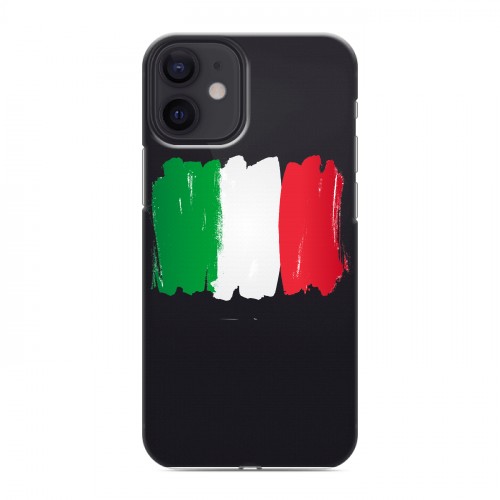Полупрозрачный дизайнерский силиконовый с усиленными углами чехол для Iphone 12 Mini Флаг Италии