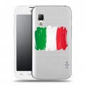 Полупрозрачный дизайнерский пластиковый чехол для LG Optimus L5 2 II Флаг Италии