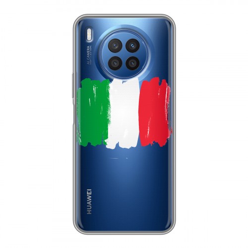 Полупрозрачный дизайнерский силиконовый с усиленными углами чехол для Huawei Nova 8i Флаг Италии