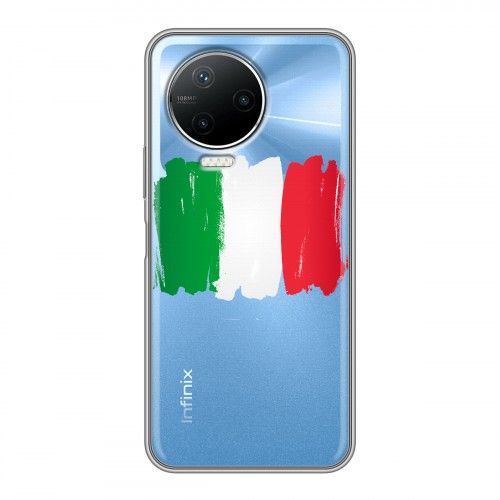 Полупрозрачный дизайнерский силиконовый чехол для Infinix Note 12 Pro Флаг Италии