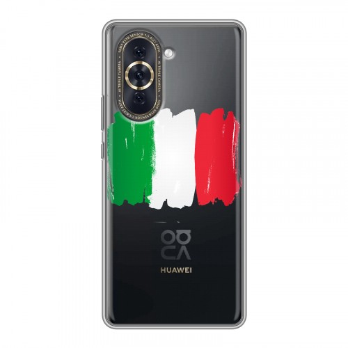 Полупрозрачный дизайнерский пластиковый чехол для Huawei Nova 10 Флаг Италии