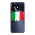 Полупрозрачный дизайнерский силиконовый с усиленными углами чехол для Tecno Spark 10 Pro Флаг Италии
