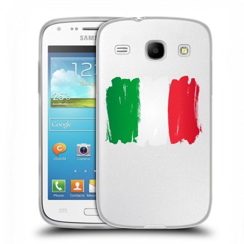 Полупрозрачный дизайнерский силиконовый чехол для Samsung Galaxy Core Флаг Италии