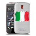 Полупрозрачный дизайнерский пластиковый чехол для HTC Desire 500 Флаг Италии