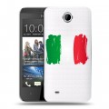 Полупрозрачный дизайнерский пластиковый чехол для HTC Desire 300 Флаг Италии