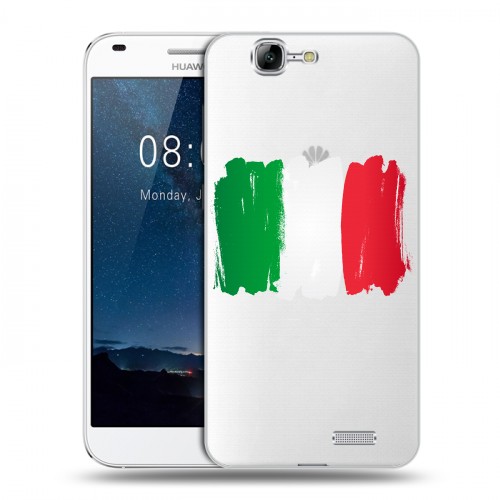 Полупрозрачный дизайнерский силиконовый чехол для Huawei Ascend G7 Флаг Италии