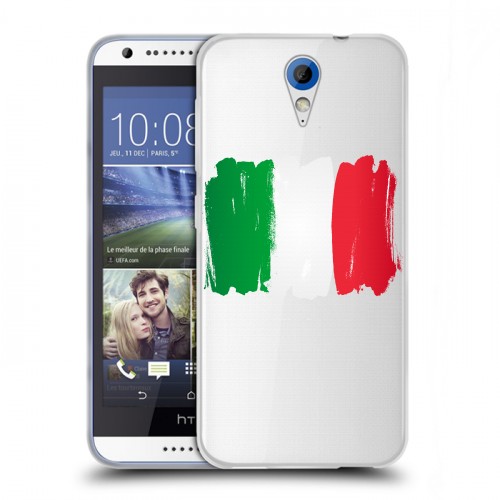 Полупрозрачный дизайнерский пластиковый чехол для HTC Desire 620 Флаг Италии