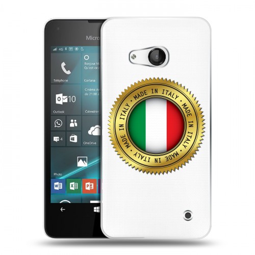 Полупрозрачный дизайнерский пластиковый чехол для Microsoft Lumia 550 Флаг Италии