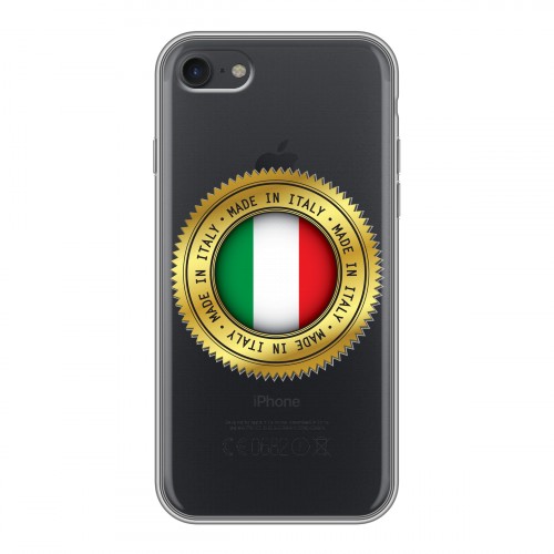 Полупрозрачный дизайнерский силиконовый чехол для Iphone 7 Флаг Италии