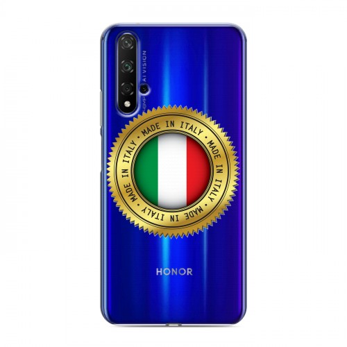 Полупрозрачный дизайнерский пластиковый чехол для Huawei Honor 20 Флаг Италии