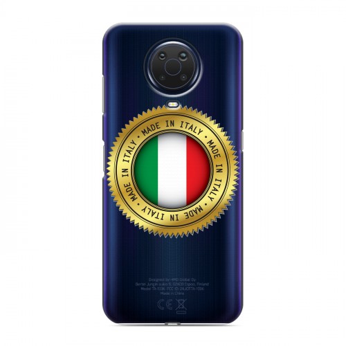 Полупрозрачный дизайнерский пластиковый чехол для Nokia G20 Флаг Италии