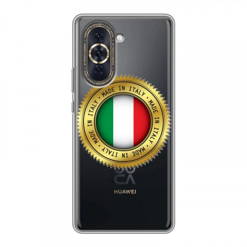Полупрозрачный дизайнерский силиконовый чехол для Huawei Nova 10 Флаг Италии