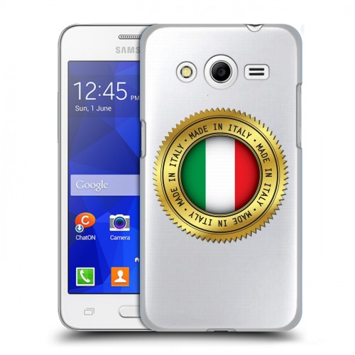 Полупрозрачный дизайнерский пластиковый чехол для Samsung Galaxy Core 2 Флаг Италии