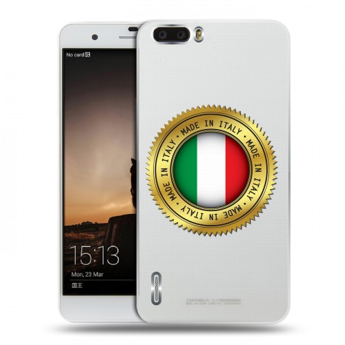 Полупрозрачный дизайнерский пластиковый чехол для Huawei Honor 6 Plus Флаг Италии