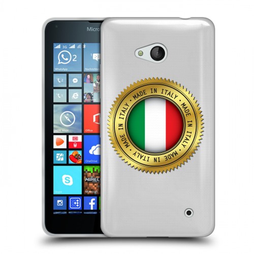 Полупрозрачный дизайнерский пластиковый чехол для Microsoft Lumia 640 Флаг Италии