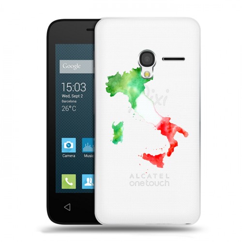 Полупрозрачный дизайнерский пластиковый чехол для Alcatel One Touch Pixi 3 (4.5) Флаг Италии