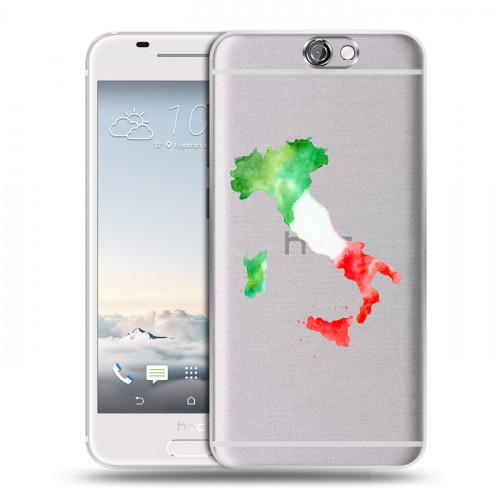 Полупрозрачный дизайнерский пластиковый чехол для HTC One A9 Флаг Италии