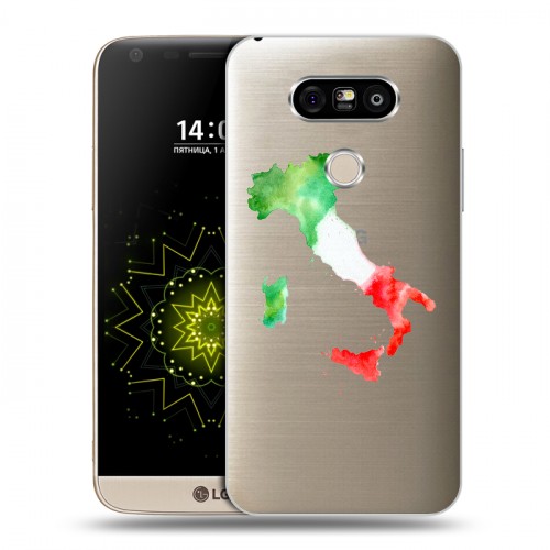 Полупрозрачный дизайнерский пластиковый чехол для LG G5 Флаг Италии