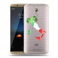 Полупрозрачный дизайнерский пластиковый чехол для ZTE Axon 7 Флаг Италии