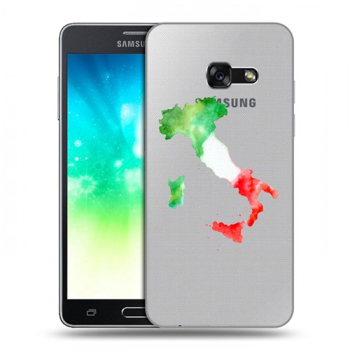 Полупрозрачный дизайнерский пластиковый чехол для Samsung Galaxy A3 (2017) Флаг Италии