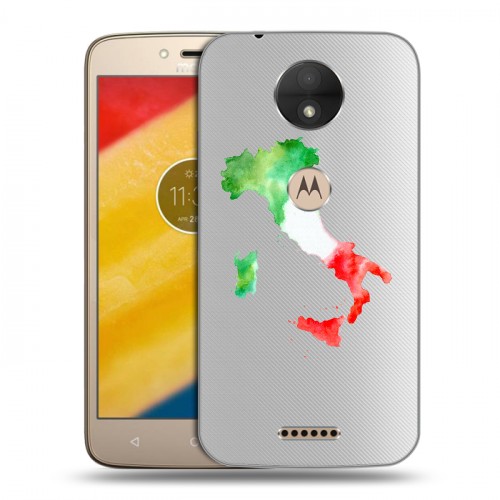Полупрозрачный дизайнерский силиконовый чехол для Motorola Moto C Флаг Италии