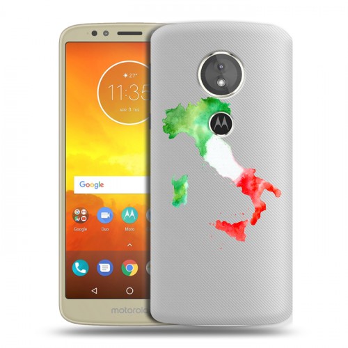 Полупрозрачный дизайнерский силиконовый чехол для Motorola Moto E5 Флаг Италии