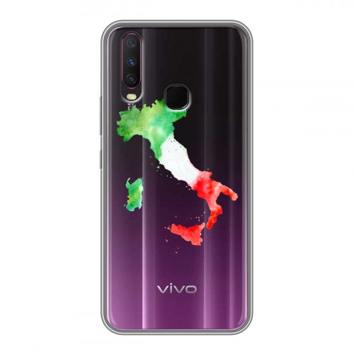 Полупрозрачный дизайнерский силиконовый чехол для Vivo Y17 Флаг Италии