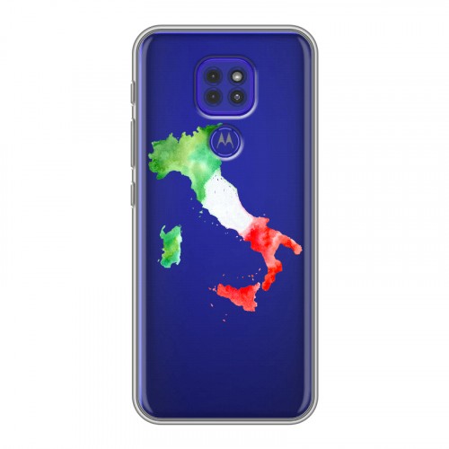 Полупрозрачный дизайнерский силиконовый чехол для Motorola Moto G9 Play Флаг Италии