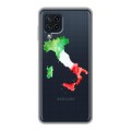 Полупрозрачный дизайнерский пластиковый чехол для Samsung Galaxy A22 Флаг Италии