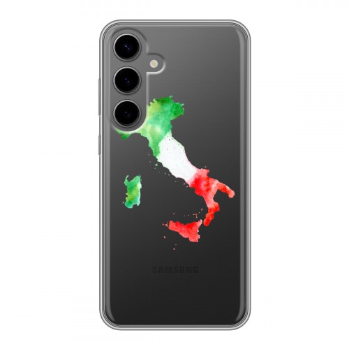 Полупрозрачный дизайнерский силиконовый чехол для Samsung Galaxy S24 Plus Флаг Италии