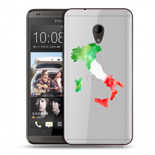 Полупрозрачный дизайнерский пластиковый чехол для HTC Desire 700 Флаг Италии