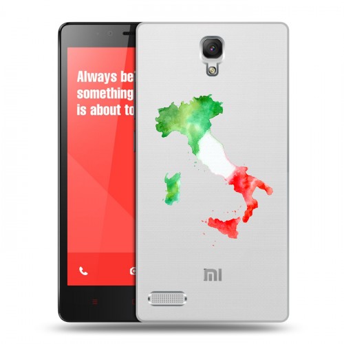 Полупрозрачный дизайнерский пластиковый чехол для Xiaomi RedMi Note Флаг Италии