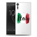 Полупрозрачный дизайнерский пластиковый чехол для Sony Xperia XZs Флаг Италии