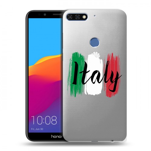 Полупрозрачный дизайнерский пластиковый чехол для Huawei Honor 7C Pro Флаг Италии