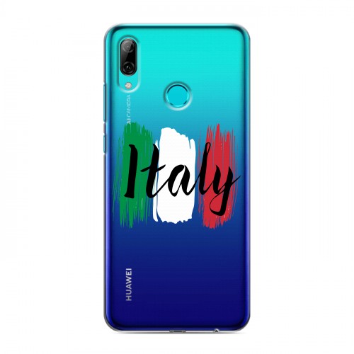 Полупрозрачный дизайнерский пластиковый чехол для Huawei P Smart (2019) Флаг Италии