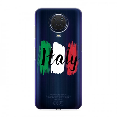 Полупрозрачный дизайнерский пластиковый чехол для Nokia G20 Флаг Италии
