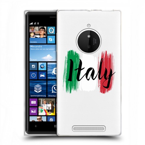 Полупрозрачный дизайнерский пластиковый чехол для Nokia Lumia 830 Флаг Италии