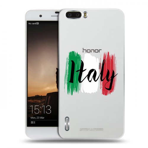 Полупрозрачный дизайнерский пластиковый чехол для Huawei Honor 6 Plus Флаг Италии