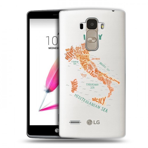 Полупрозрачный дизайнерский силиконовый чехол для LG G4 Stylus Флаг Италии