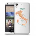 Полупрозрачный дизайнерский пластиковый чехол для HTC Desire 626 Флаг Италии