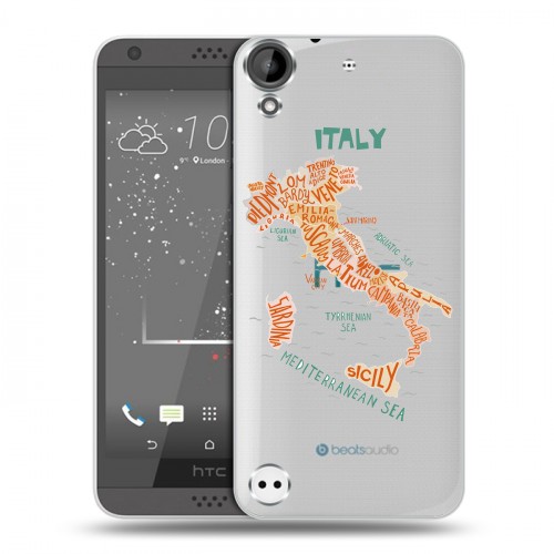 Полупрозрачный дизайнерский пластиковый чехол для HTC Desire 530 Флаг Италии