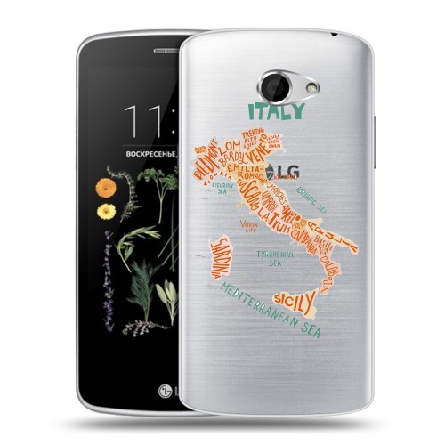 Полупрозрачный дизайнерский силиконовый чехол для LG K5 Флаг Италии