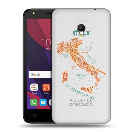 Полупрозрачный дизайнерский пластиковый чехол для Alcatel Pixi 4 (5) 5010D Флаг Италии