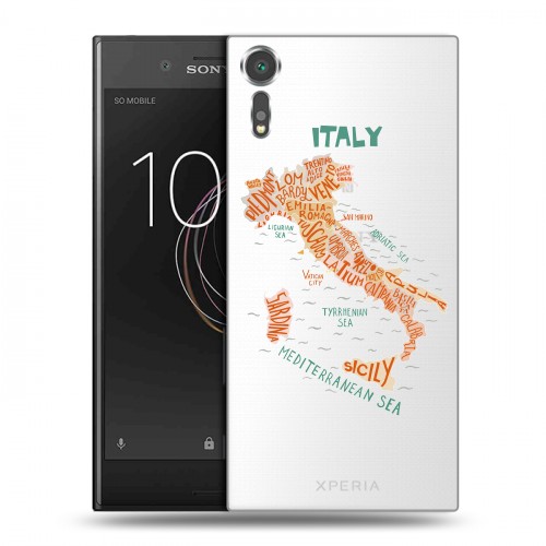 Полупрозрачный дизайнерский пластиковый чехол для Sony Xperia XZs Флаг Италии