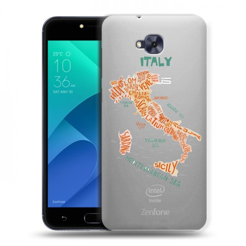 Полупрозрачный дизайнерский пластиковый чехол для ASUS ZenFone 4 Selfie Флаг Италии