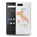 Полупрозрачный дизайнерский пластиковый чехол для BlackBerry KEY2 Флаг Италии