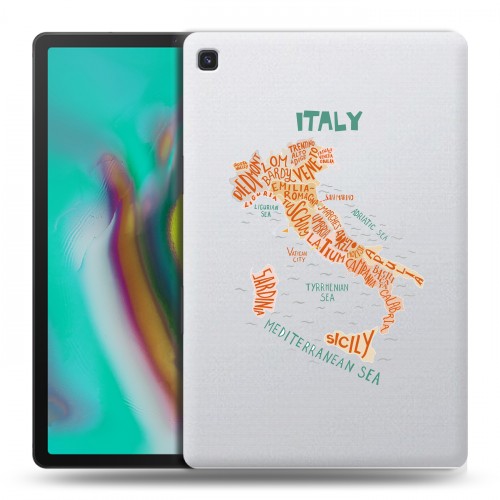 Полупрозрачный дизайнерский пластиковый чехол для Samsung Galaxy Tab S5e Флаг Италии
