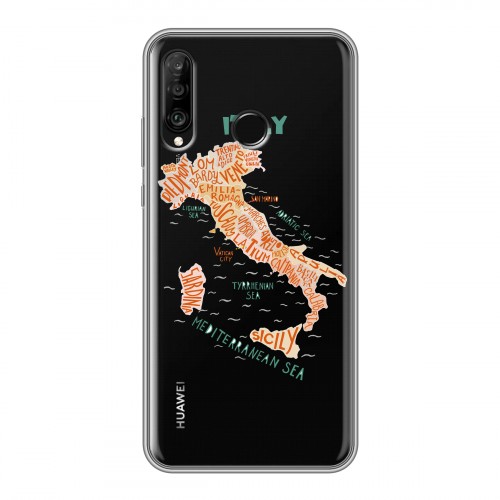 Полупрозрачный дизайнерский силиконовый чехол для Huawei P30 Lite Флаг Италии